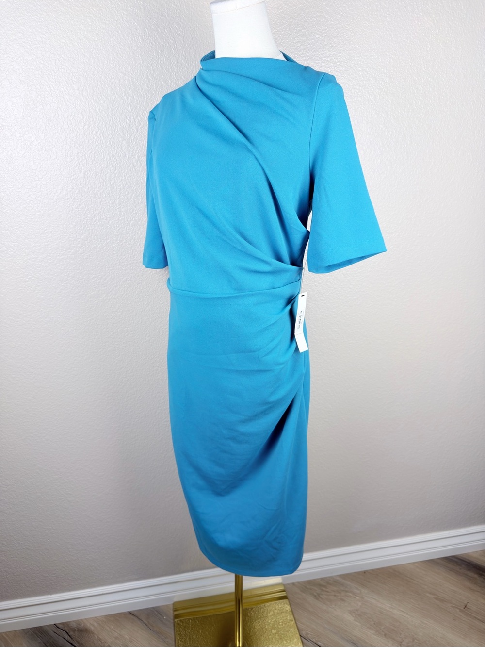 NWT Maggy London Teal Midi Sheath Dress, size 10 - Picture 4 of 9
